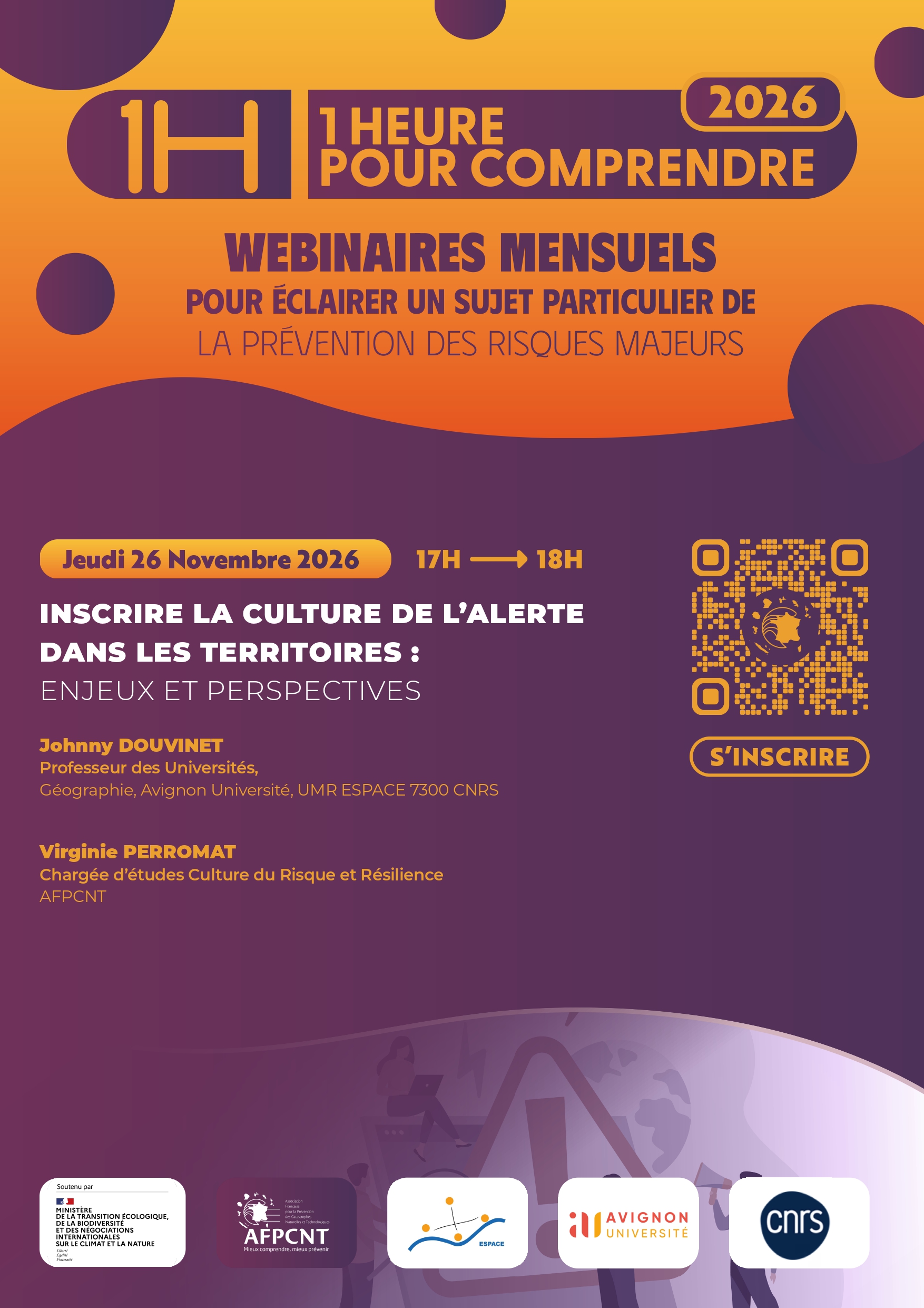 Webinaire 1H pour comprendre AFPCNT : "Inscrire la culture de l'alerte dans les territoires : enjeux et perspectives" avec Avignon Université